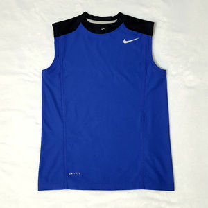 Nike Dri-Fit Black and Blue Mesh Tank Size Small